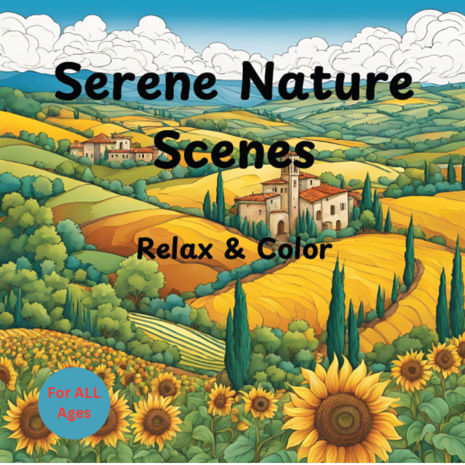 Serene Nature Scenes: Relax & Color