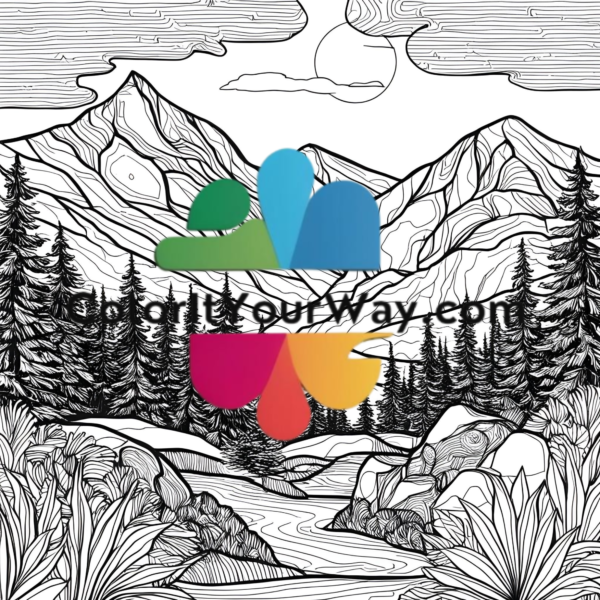 Mountain Getaway: A Tranquil Coloring Journey Through Nature & Wilderness - Image 11