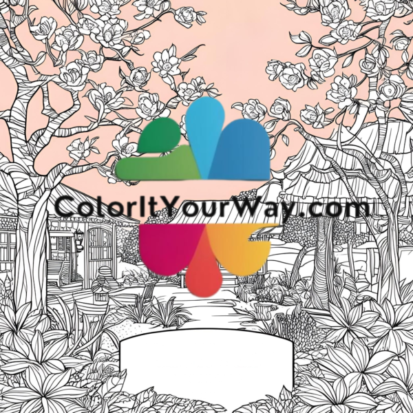 Peach Blossom Retreat: A Coloring Book of Nature & Tranquility - Image 13