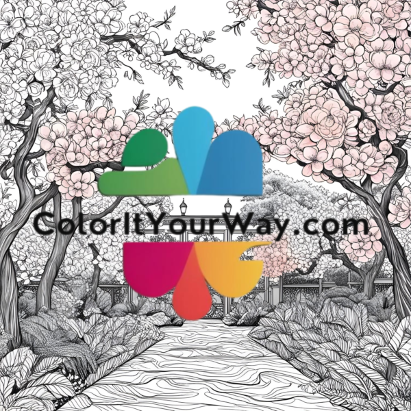 Peach Blossom Paradise: A Springtime Coloring Book of Serene Gardens & Floral Beauty - Image 14