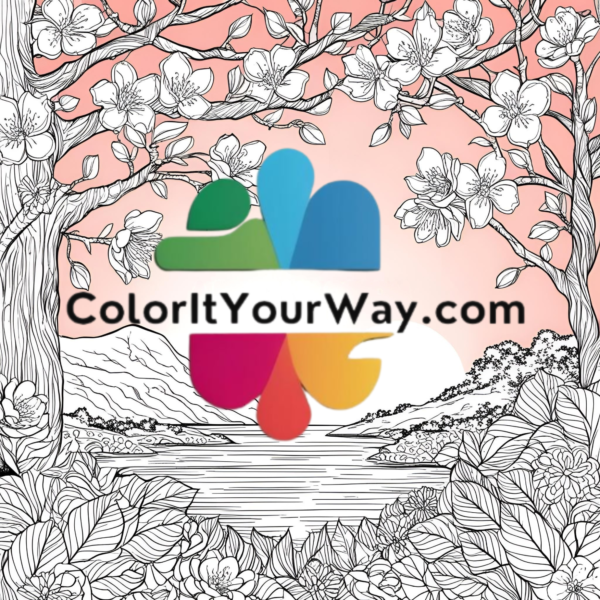 Peach Blossom Retreat: A Coloring Book of Nature & Tranquility - Image 3